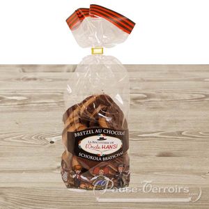 Bretzels sablés sur fond chocolat  200g 