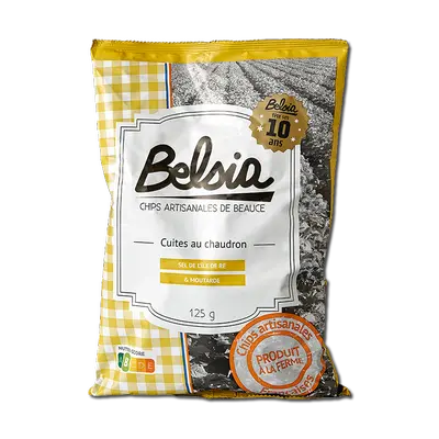 Chips Artisanales de Beauce Belsia à la moutarde et au sel de l'Ile de Ré