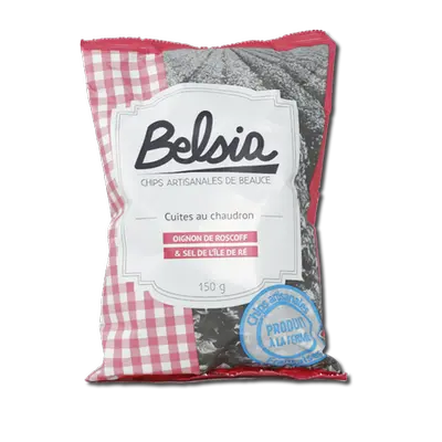 Chips Artisanales de Beauce Belsia aux Oignons de Roscoff AOP et Sel de l’île de Ré