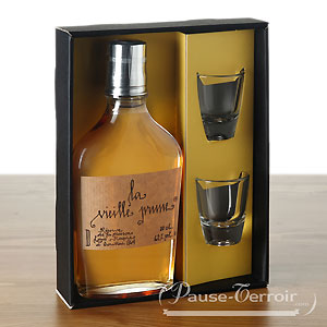Coffret Vision Flasque Liqueur Vieille Prune 20cl + 2 verres 3,5cl